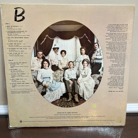 THE STATLER BROTHERS THE BEST OF THE STATLER BROS. VINYL LP MERCURY 1975 - Picture 2 of 5